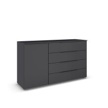 Sideboard >Modesty< in grau metallic aus Holzwerkstoff - 140x81x42cm (BxHxT)