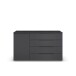 Sideboard >Modesty< in grau metallic aus Holzwerkstoff - 140x81x42cm (BxHxT)