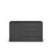 Sideboard >Modesty< in grau metallic aus Holzwerkstoff - 140x81x42cm (BxHxT)