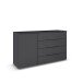 Sideboard >Modesty< in grau metallic aus Holzwerkstoff - 140x81x42cm (BxHxT)
