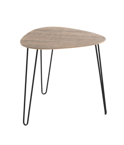 Beistelltisch >24368< in schwarz-eiche, MDF, Metall - 48x48x48cm (BxHxT)