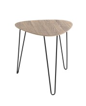 Beistelltisch >24368< in schwarz-eiche, MDF, Metall - 48x48x48cm (BxHxT)