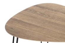 Beistelltisch >24369< in schwarz-eiche, MDF, Metall - 40x43x40cm (BxHxT)