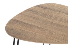Beistelltisch >24369< in schwarz-eiche, MDF, Metall - 40x43x40cm (BxHxT)