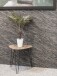 Beistelltisch >24369< in schwarz-eiche, MDF, Metall - 40x43x40cm (BxHxT)