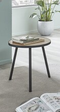 Beistelltisch >24465< in schwarz-eiche, MDF, Metall - 52x50cm (HxD)