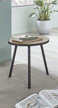 Beistelltisch >24465< in schwarz-eiche, MDF, Metall - 52x50cm (HxD)