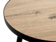 Beistelltisch >24465< in schwarz-eiche, MDF, Metall - 52x50cm (HxD)