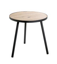 Beistelltisch >24465< in schwarz-eiche, MDF, Metall...