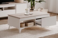 Couchtisch >Bertrix< in Sandstein / weiß - 100x40x55cm (BxHxT)