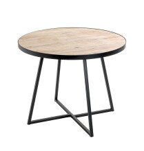 Beistelltisch >24467< in schwarz-eiche, MDF, Metall...
