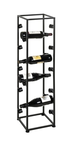 Flaschenregal >24562< in schwarz, Metall - 26x104x24cm (BxHxT)