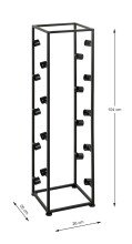 Flaschenregal >24562< in schwarz, Metall - 26x104x24cm (BxHxT)