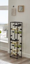 Flaschenregal >24562< in schwarz, Metall - 26x104x24cm (BxHxT)