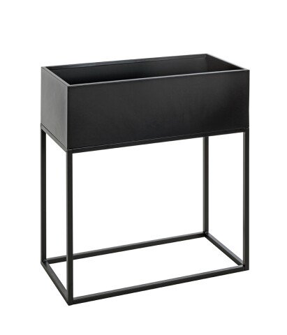 Blumenständer >24593< in schwarz, Metall - 60x70x30cm (BxHxT)