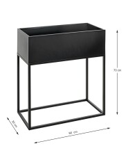 Blumenständer >24593< in schwarz, Metall -...