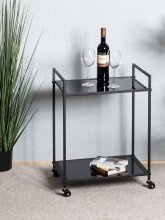 Beistelltisch >24597< in schwarz - 50x69x36 (BxHxT)