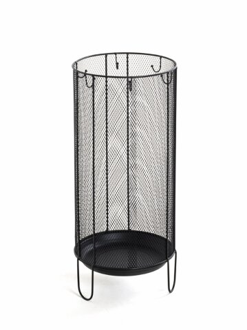 Schirmständer >24598< in schwarz, Metall - 48x26cm (HxD)