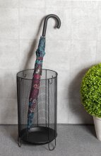 Schirmständer >24598< in schwarz, Metall - 48x26cm (HxD)