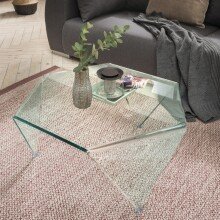 Couchtisch >2070< in Klarglas, Glas - 80x42cm (BxH)
