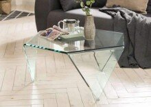 Couchtisch >2070< in Klarglas, Glas - 80x42cm (BxH)