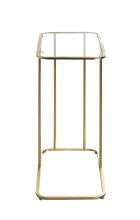 Beistelltisch >24741< in gold, Metall, Sicherheitsglas 5 mm - 45x65x30cm (BxHxT)