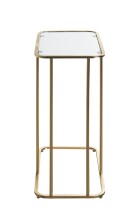 Beistelltisch >24741< in gold, Metall, Sicherheitsglas 5 mm - 45x65x30cm (BxHxT)