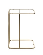 Beistelltisch >24741< in gold, Metall, Sicherheitsglas 5 mm - 45x65x30cm (BxHxT)