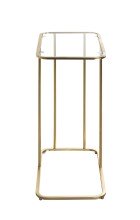 Beistelltisch >24741< in gold, Metall, Sicherheitsglas 5 mm - 45x65x30cm (BxHxT)