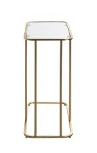 Beistelltisch >24741< in gold, Metall, Sicherheitsglas 5 mm - 45x65x30cm (BxHxT)