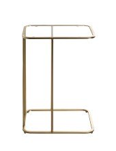 Beistelltisch >24741< in gold, Metall, Sicherheitsglas 5 mm - 45x65x30cm (BxHxT)