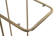 Beistelltisch >24741< in gold, Metall, Sicherheitsglas 5 mm - 45x65x30cm (BxHxT)
