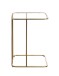 Beistelltisch >24741< in gold, Metall, Sicherheitsglas 5 mm - 45x65x30cm (BxHxT)