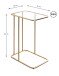 Beistelltisch >24741< in gold, Metall, Sicherheitsglas 5 mm - 45x65x30cm (BxHxT)