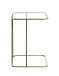 Beistelltisch >24741< in gold, Metall, Sicherheitsglas 5 mm - 45x65x30cm (BxHxT)