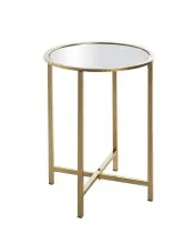 Beistelltisch >24742< in gold, Metall, Spiegel 5 mm...