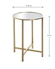 Beistelltisch >24742< in gold, Metall, Spiegel 5 mm...
