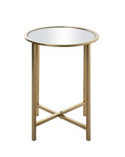 Beistelltisch >24742< in gold, Metall, Spiegel 5 mm - 53x39cm (HxD)