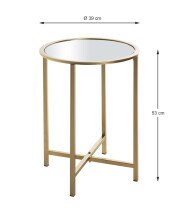 Beistelltisch >24742< in gold, Metall, Spiegel 5 mm - 53x39cm (HxD)