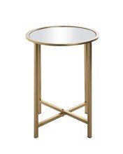 Beistelltisch >24742< in gold, Metall, Spiegel 5 mm - 53x39cm (HxD)