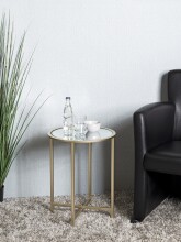 Beistelltisch >24742< in gold, Metall, Spiegel 5 mm - 53x39cm (HxD)