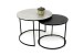 Couchtisch >2089< in Silber/Schwarz, Eisen - 62x62cm (BxH)