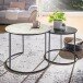 Couchtisch >2089< in Silber/Schwarz, Eisen - 62x62cm (BxH)