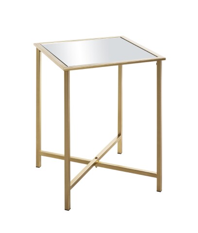 Beistelltisch >24743< in gold, Metall, Spiegel 5 mm - 39x53x39cm (BxHxT)