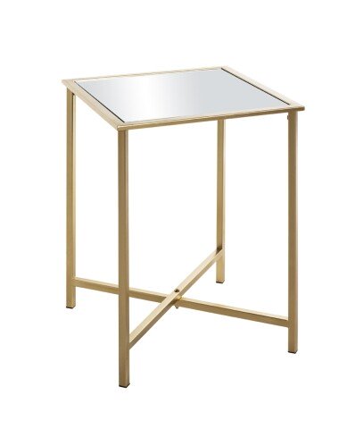 Beistelltisch >24743< in gold, Metall, Spiegel 5 mm - 39x53x39cm (BxHxT)