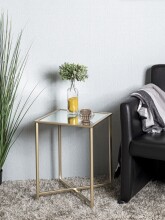 Beistelltisch >24743< in gold, Metall, Spiegel 5 mm - 39x53x39cm (BxHxT)