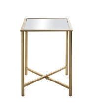 Beistelltisch >24743< in gold, Metall, Spiegel 5 mm - 39x53x39cm (BxHxT)