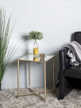 Beistelltisch >24743< in gold, Metall, Spiegel 5 mm - 39x53x39cm (BxHxT)