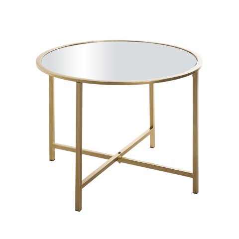 Beistelltisch >24744< in gold, Metall, Spiegel 5 mm - 45x60cm (HxD)