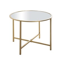 Beistelltisch >24744< in gold, Metall, Spiegel 5 mm...